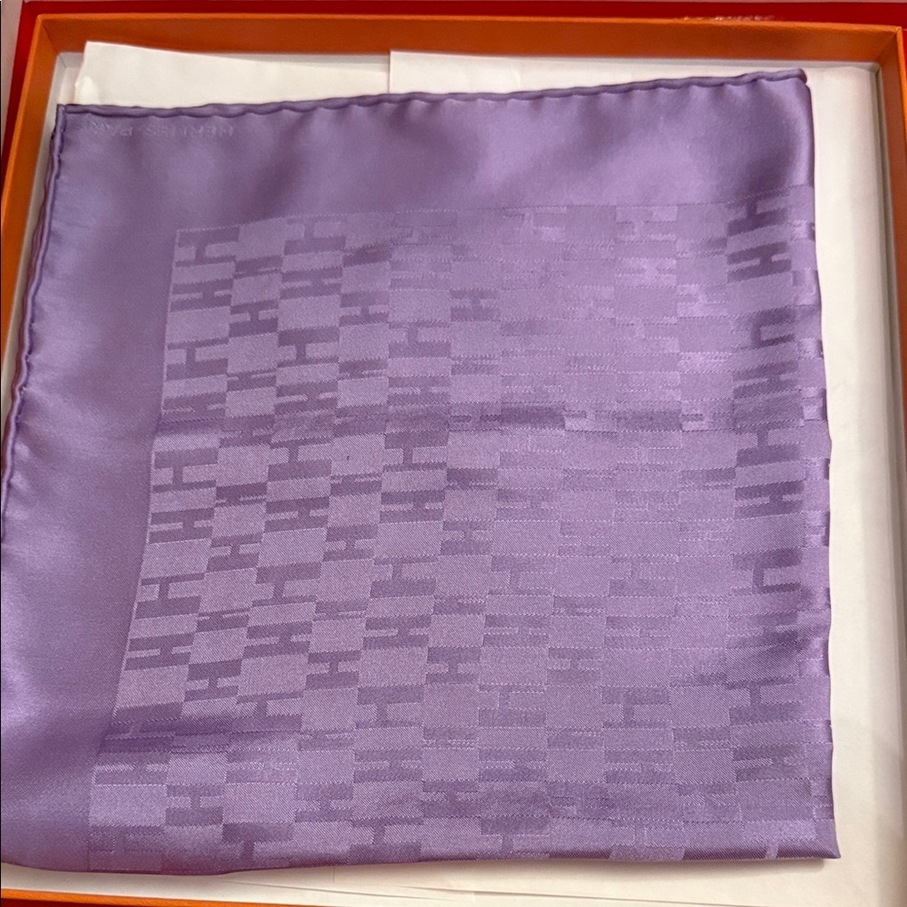 Hermes Purple Pocket Scarf Square UNISEX - Picture 3 of 5